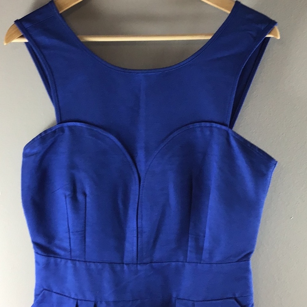 Reiss Royal Blue Fit-and-Flare Mini Dress - Picture 2 of 8
